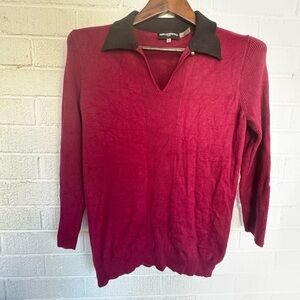 Karl Lagerfeld Red V-Neck Sweater